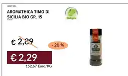 Prezzemolo e Vitale Aromathica timo di sicilia bio offerta