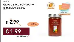 Prezzemolo e Vitale Giu giu sugo pomodoro e basilico offerta