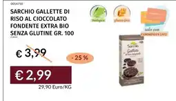 Prezzemolo e Vitale Sarchio Gallette di riso al cioccolato fondente extra bio senza glutine offerta