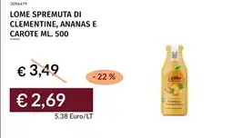 Prezzemolo e Vitale Lome spremuta di clementine, ananas e carote offerta