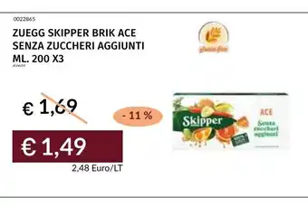 Prezzemolo e Vitale Zuegg Skipper Brik Ace senza zuccheri aggiunti offerta