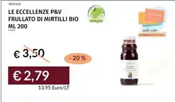 Prezzemolo e Vitale Le eccellenze P&V frullato di mirtilli bio offerta