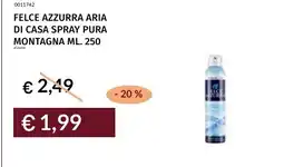 Prezzemolo e Vitale Felce azzurra aria di casa spray pura montagna offerta