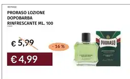 Prezzemolo e Vitale Proraso lozione dopo barba rinfrescante offerta