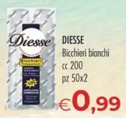 MerSi Supermercati Diesse Bicchieri bianchi offerta