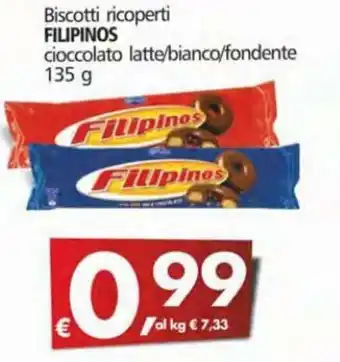 Filipinos Biscotti ricoperti cioccolato latte/bianco/fondente 135g