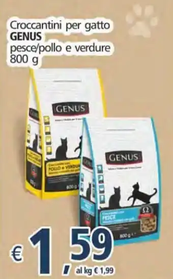 Alter Discount Genus Croccantini per gatto pesce/pollo e verdure 800 g offerta