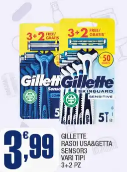 Splendidi e Splendenti Gillette rasoi usa&getta sensor3 offerta