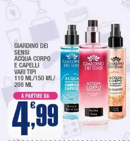 Splendidi e Splendenti Giardino dei sensi acqua corpo e capelli offerta