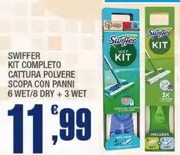 Splendidi e Splendenti Swiffer kit completo cattura polvere scopa con panni offerta
