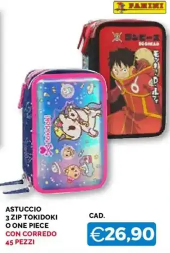 Astuccio 3 zip Tokidoki o One Piece