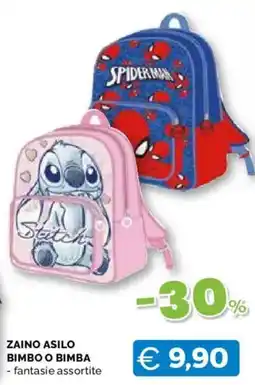 Mercatò Big Zaino Asilo Bimbo o Bimba - fantasie assortite offerta
