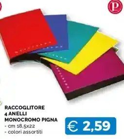 Mercatò Big Raccoglitore 4 anelli monocromo Pigna offerta