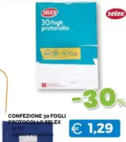 Mercatò Big Confezione 30 fogli protocollo Selex offerta