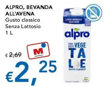 Alpro bevanda all'avena gusto classico senza lattosio