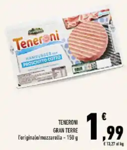 Conad Tuday Teneroni hamburger con prosciutto cotto offerta