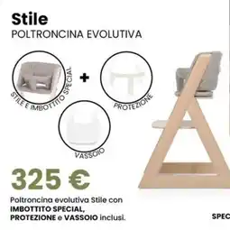 Universo Bimbo Poltroncina evolutiva stile con imbottito special, protezione e vassoio inclusi offerta