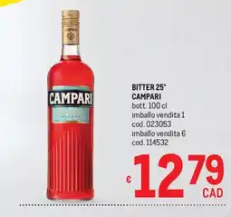 Metro Campari Bitter 25° offerta