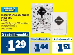 Metro Zucchero semolato bianco Rioba offerta