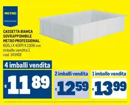 Metro Cassetta bianca sovrapponibile Metro Professional offerta
