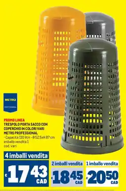 Metro Trespoło porta sacco con coperchio in colori vari Metro Professional offerta