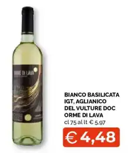 Mercatò Extra Bianco Basilicata IGT, Aglianico del Vulture DOC Orme di Lava offerta