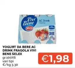 Mercatò Yogurt da bere ac drink fragola vivi bene selex offerta