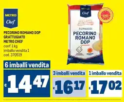 Metro Pecorino romano dop grattugiato metro chef offerta