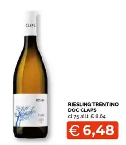 Mercatò Extra Riesling Trentino DOC Claps offerta
