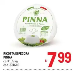 Metro Ricotta di pecora Pinna offerta