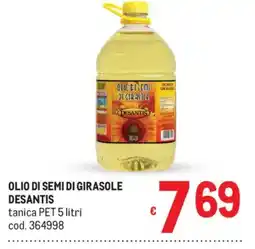 Metro Olio di semi di girasole Desantis offerta