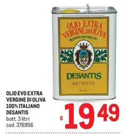 Metro Olio Evo Extra Vergine di Oliva Desantis offerta