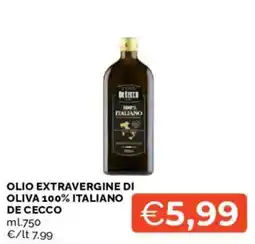 Mercatò Olio extravergine di oliva 100% italiano de cecco offerta