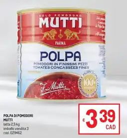 Metro Polpa di pomodori Mutti offerta