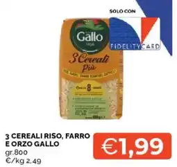 Mercatò 3 Cereali Riso, Farro e Orzo Gallo offerta
