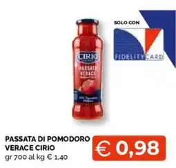 Mercatò Extra Passata di pomodoro verace Cirio offerta