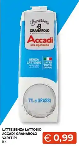 Mercatò Extra Latte senza lattosio Accadi' Granarolo offerta