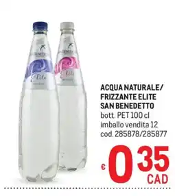 Metro Acqua naturale frizzante Elite San Benedetto offerta