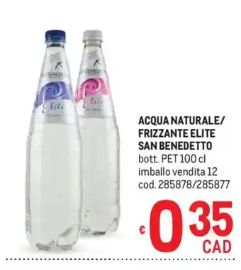 Metro Acqua naturale frizzante Elite San Benedetto offerta