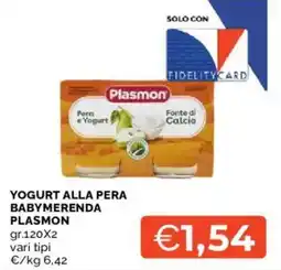 Mercatò Yogurt alla pera babymerenda Plasmon offerta
