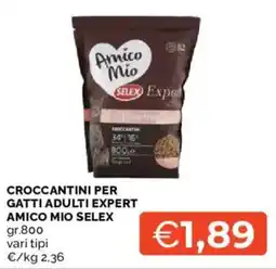 Mercatò Crocchettini per gatti adulti expert Amico Mio Selex offerta