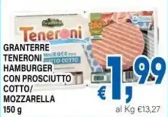 Teneroni hamburger con prosciutto cotto/ mozzarella
