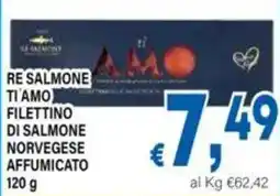 DEM Re Salmone ti amo filettino di salmone norvegese affumicato offerta