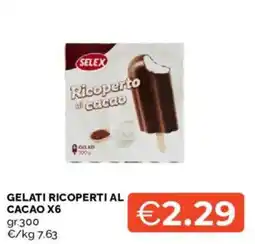 Mercatò Gelati ricoperti al cacao Selex offerta