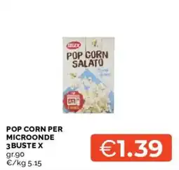 Mercatò Selex Pop Corn Salato offerta