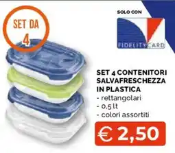 Mercatò Extra Set 4 contenitori salvafreschezza in plastica offerta