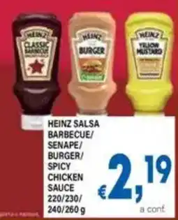 DEM Heinz salsa barbecue/senape/burger/spicy chicken sauce offerta