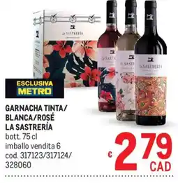 Metro Garnacha Tinta/Blanca/Rosé La Sastriería offerta