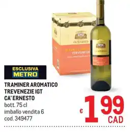 Metro Traminer aromatico Trevenezie IGT Ca' Ernesto offerta