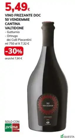 Basko Vino frizzante DOC 50 Vendemmie Cantina Valtidone offerta